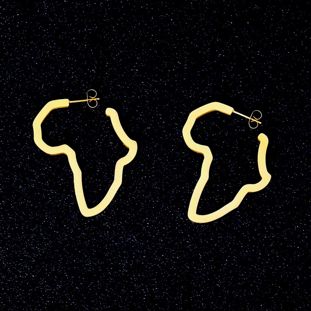 Hoop earrings -map of Africa